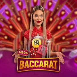 Mega Baccarat online game logo by Pragmatic Play on bol-casino.eu